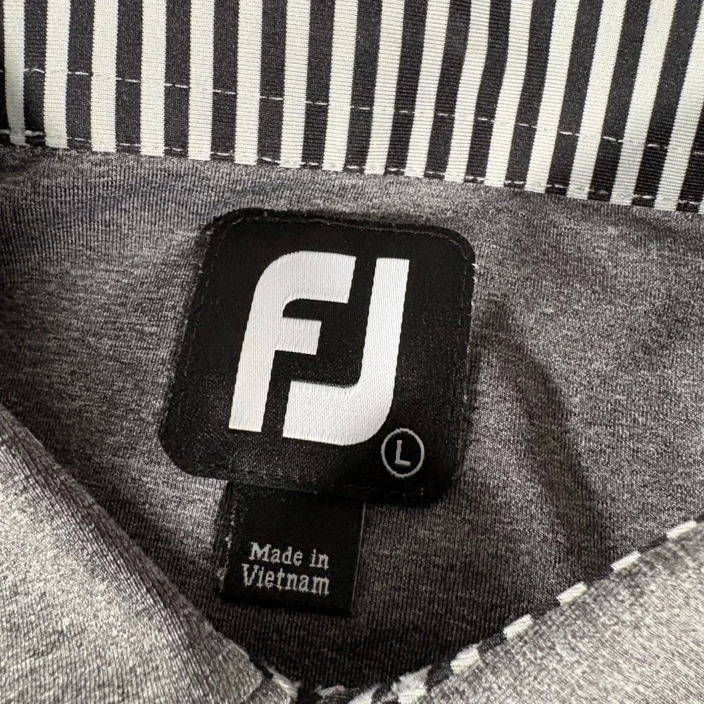 FootJoy Polo Shirt Mens Large Grey Lightweight Stretch Performance Short Sleeve